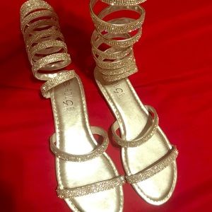 sparkling sandals.